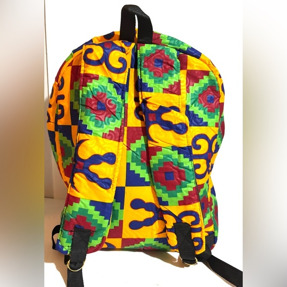 African ankara unisex handmade geometric backpack - Picture 4 of 4